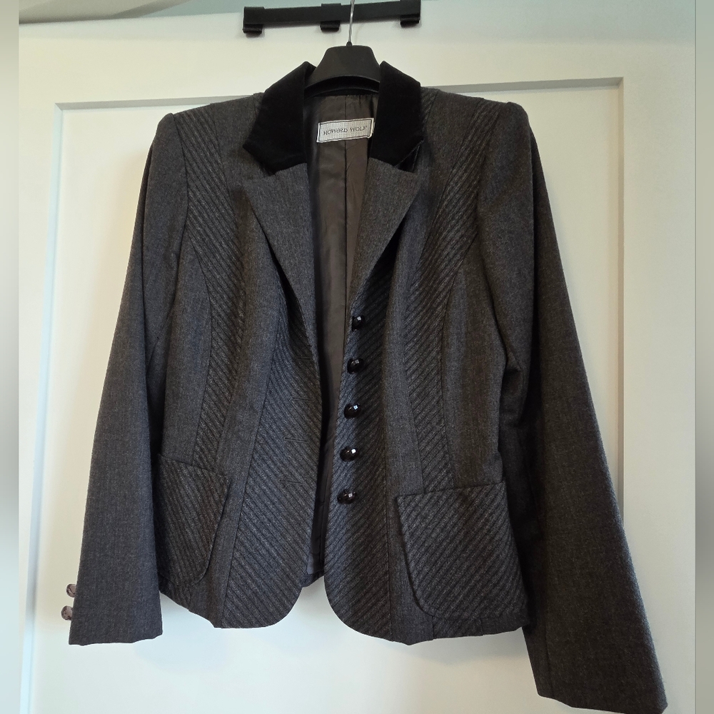 Howard Wolf Gray and Black Tailored Blazer